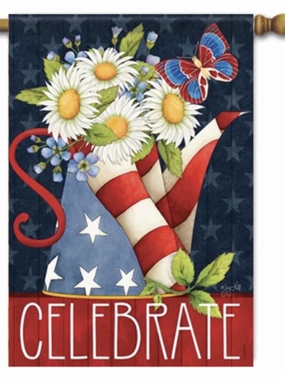 Patriotic Pitcher Decorative House Flag 28” x 40” by Carson